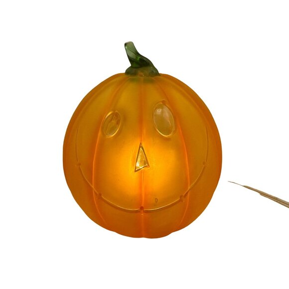 Vintage Light-Up Pumpkin Jack-O-Lantern Halloween Decoration - Picture 2 of 6